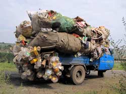 Most sorts of waste like plastics, glass and metals are worth recycling. This makes a big sense, because civilians prefer to earn a bit on rubbish than to produce a big dump. Dumps are simply too expensive: every inch of land is used in agriculture.